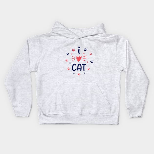 Cat Lover Kids Hoodie by elfia